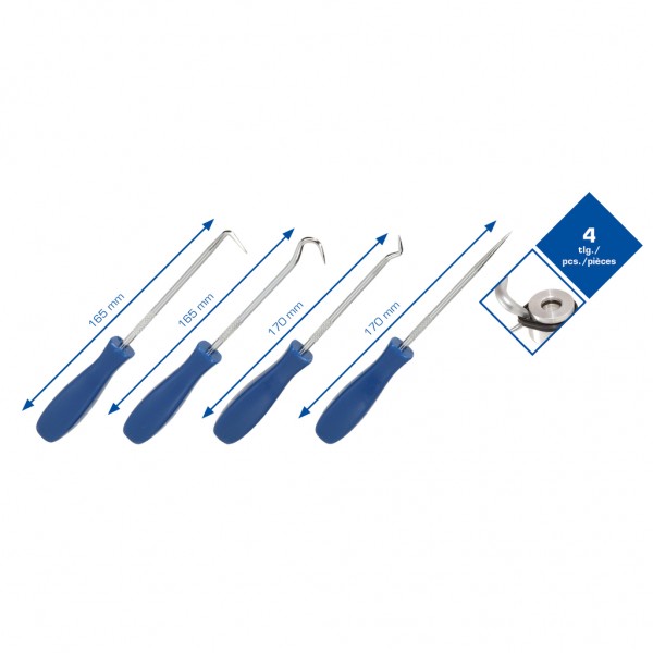Brilliant Tools BT542020 Súprava ihlových hákov, 4-dielna